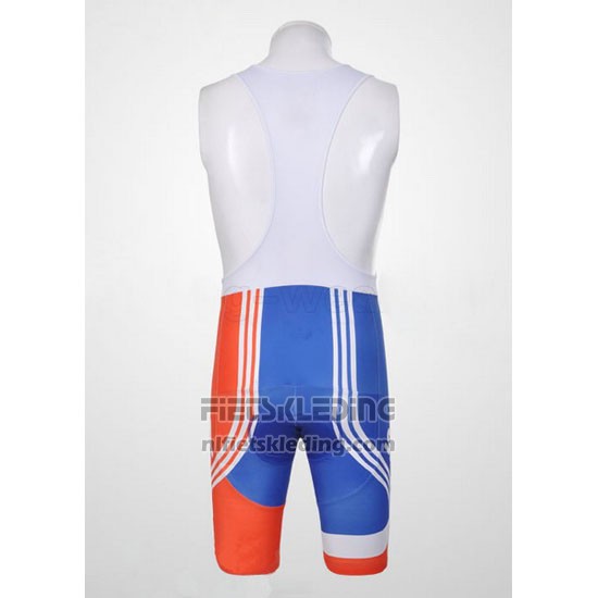 2012 Fietskleding Sky Kampioen Regno Unito Oranje en Blauw Korte Mouwen en Koersbroek